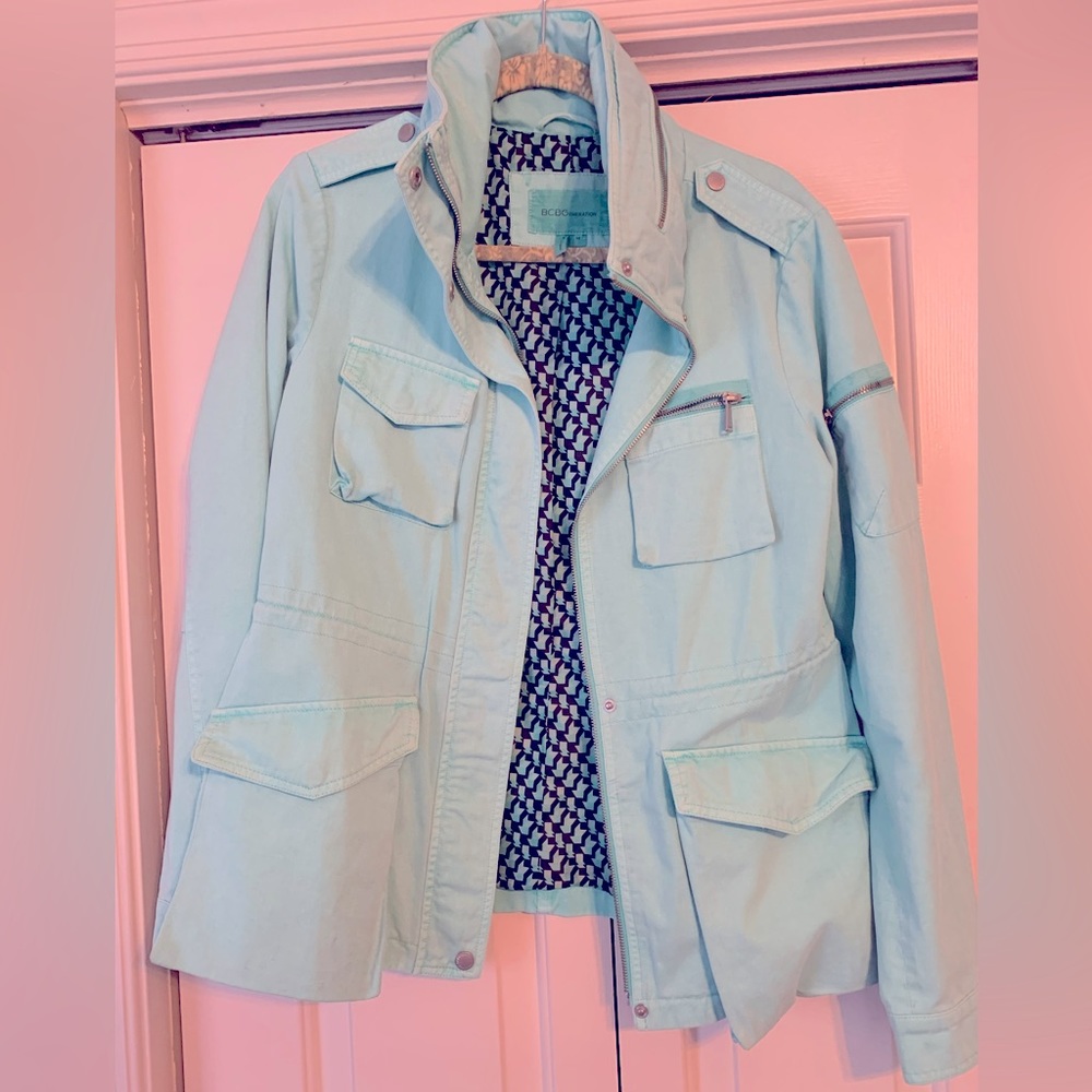 WOMENS BCBGeneration TEAL UTILITY JACKET COAT SIZE MEDIUM